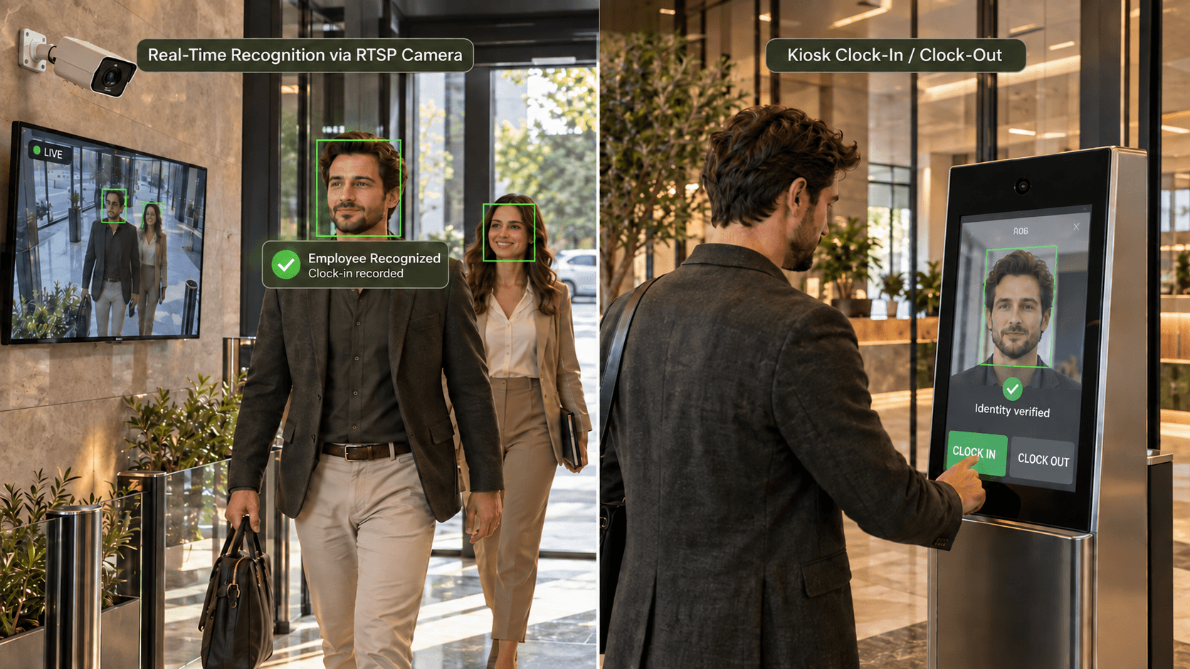 Presence: Face Recognition Staff Entry/Exit & Timesheet System